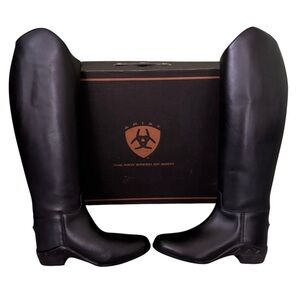 ARIAT Black Leather Boots Sz 8 WIDE Medalist Performance Dress Equestrian Riding